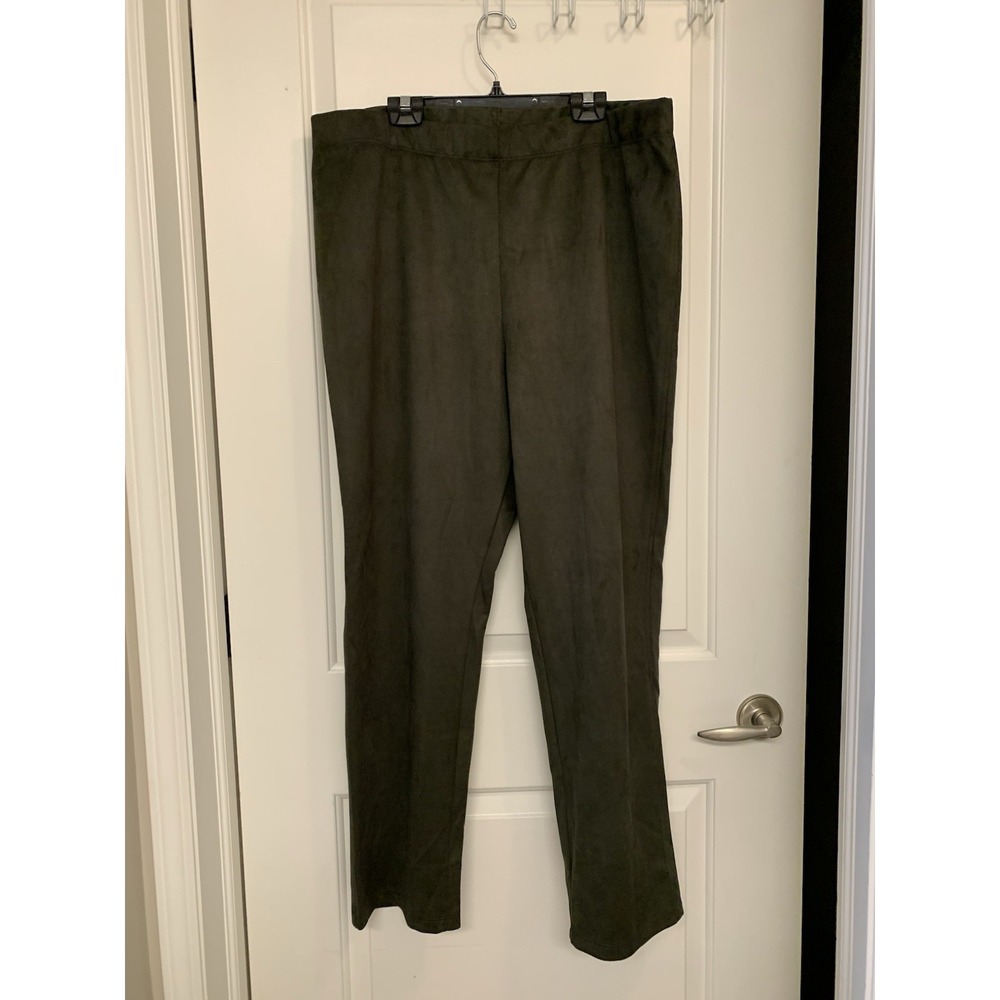 Kim & Co. Faux Suede Pants 3XL Thyme Hunter Forest Green Made In Canada